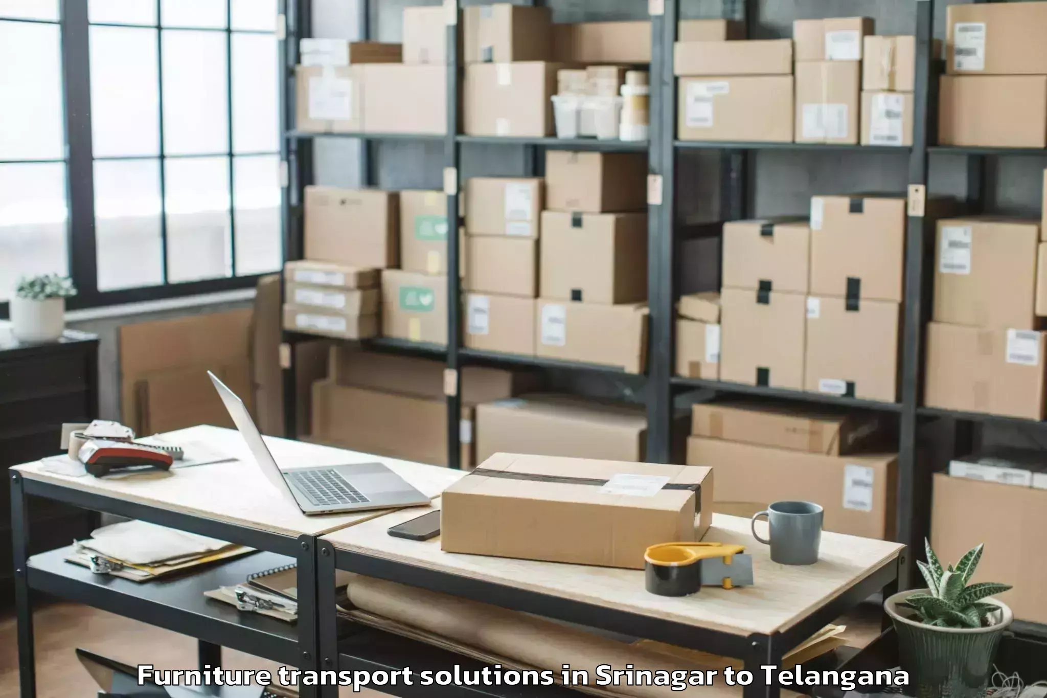 Professional Srinagar to Ramannapeta Furniture Transport Solutions